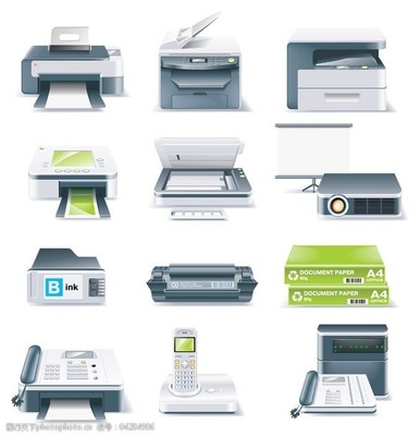 办公设备矢量图 现代办公的高效助手